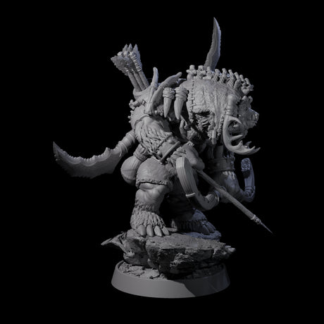 Hulking Ursine Barbarian N Miniature for Dungeons and Dragons, Pathfinder or other TTRPGs