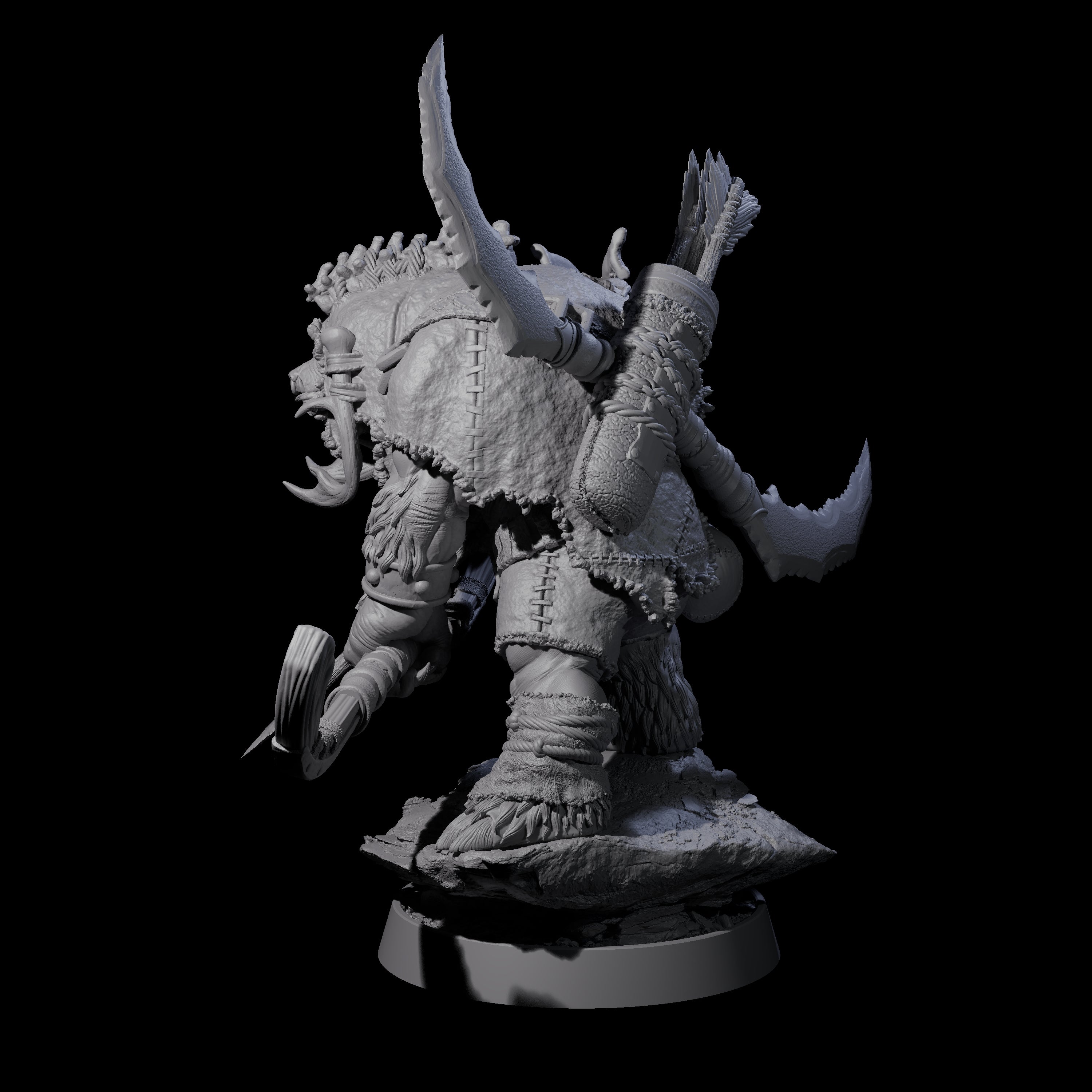 Hulking Ursine Barbarian N Miniature for Dungeons and Dragons, Pathfinder or other TTRPGs