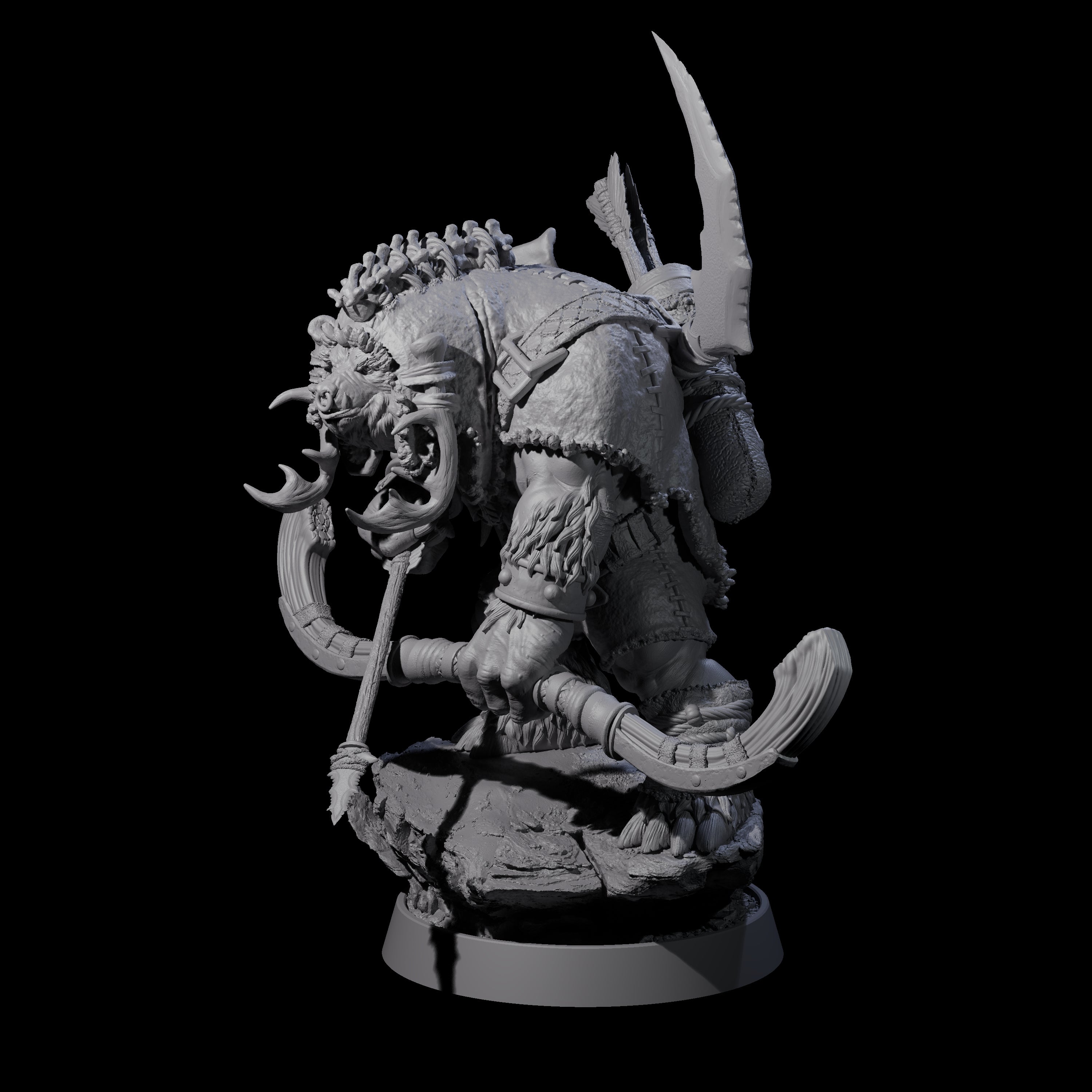 Hulking Ursine Barbarian N Miniature for Dungeons and Dragons, Pathfinder or other TTRPGs
