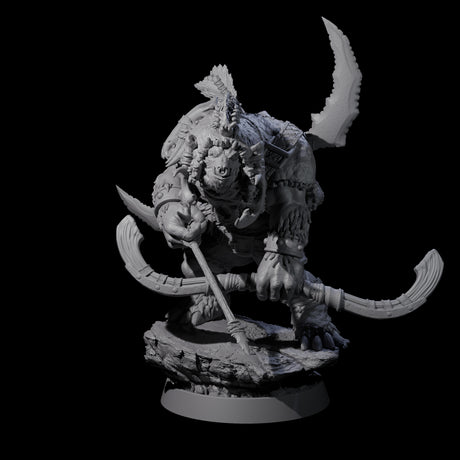 Hulking Ursine Barbarian N Miniature for Dungeons and Dragons, Pathfinder or other TTRPGs