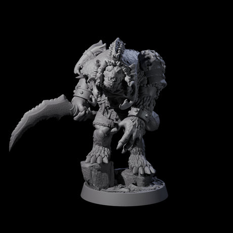 Hulking Ursine Barbarians Miniature for Dungeons and Dragons, Pathfinder or other TTRPGs
