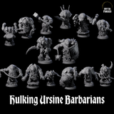 Hulking Ursine Barbarians Miniature for Dungeons and Dragons, Pathfinder or other TTRPGs