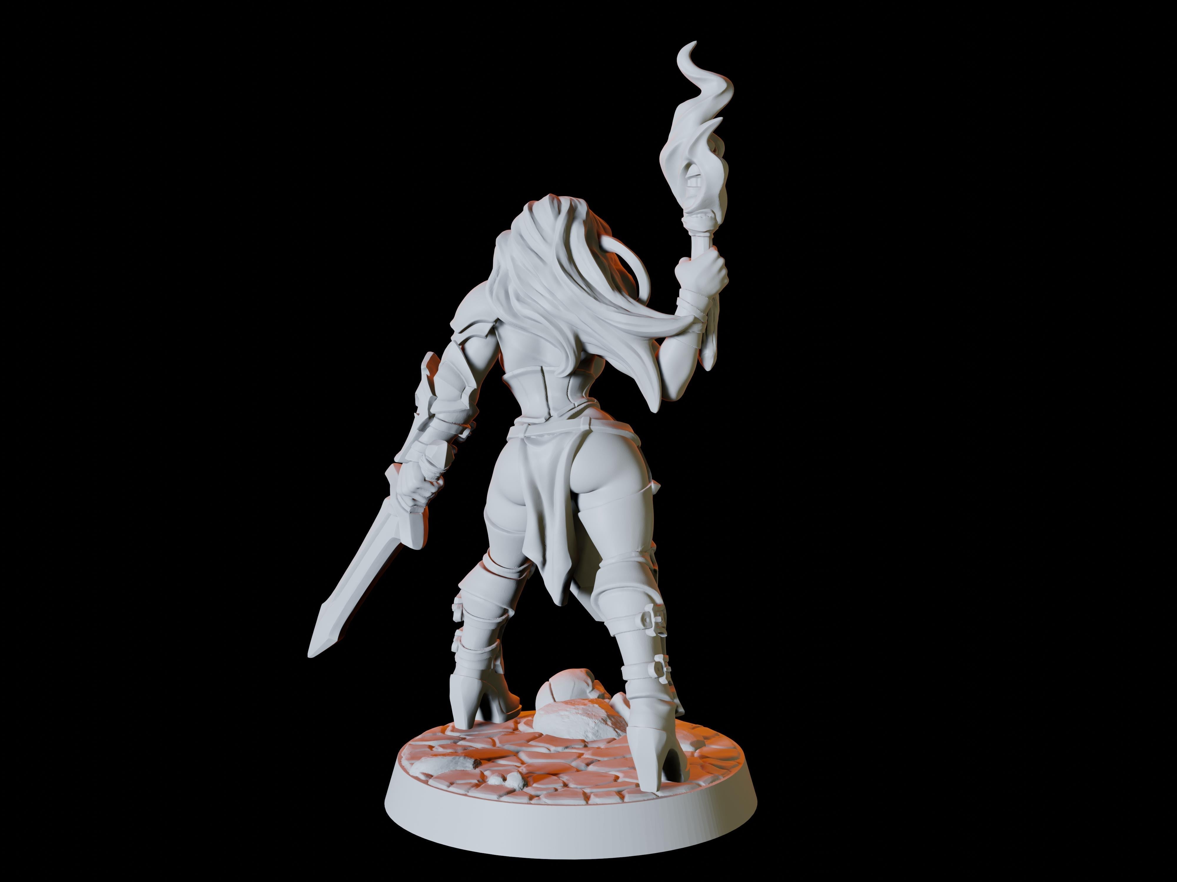 Human Adventurer Pinup Miniature for Dungeons and Dragons - Myth Forged