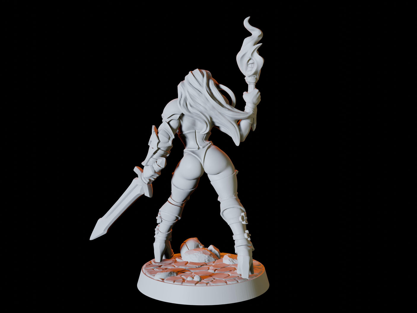 Human Adventurer Pinup Miniature for Dungeons and Dragons, Pathfinder or other TTRPGs