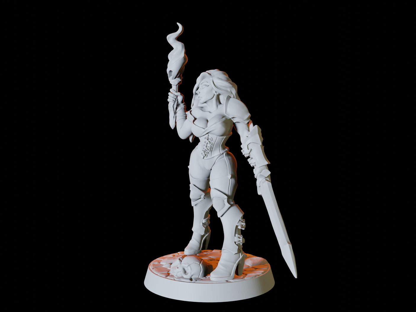 Human Adventurer Pinup Miniature for Dungeons and Dragons, Pathfinder or other TTRPGs
