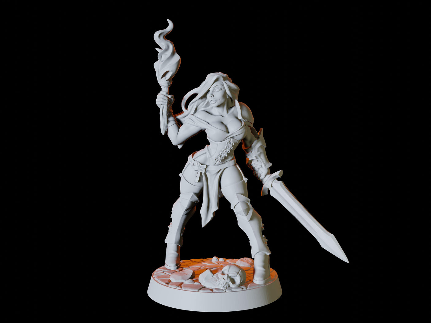 Human Adventurer Pinup Miniature for Dungeons and Dragons, Pathfinder or other TTRPGs