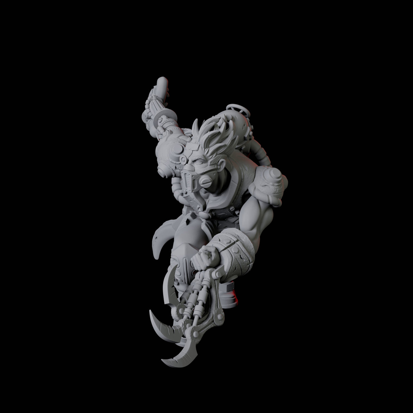 Human Cyborg B Miniature for Dungeons and Dragons, Pathfinder or other TTRPGs