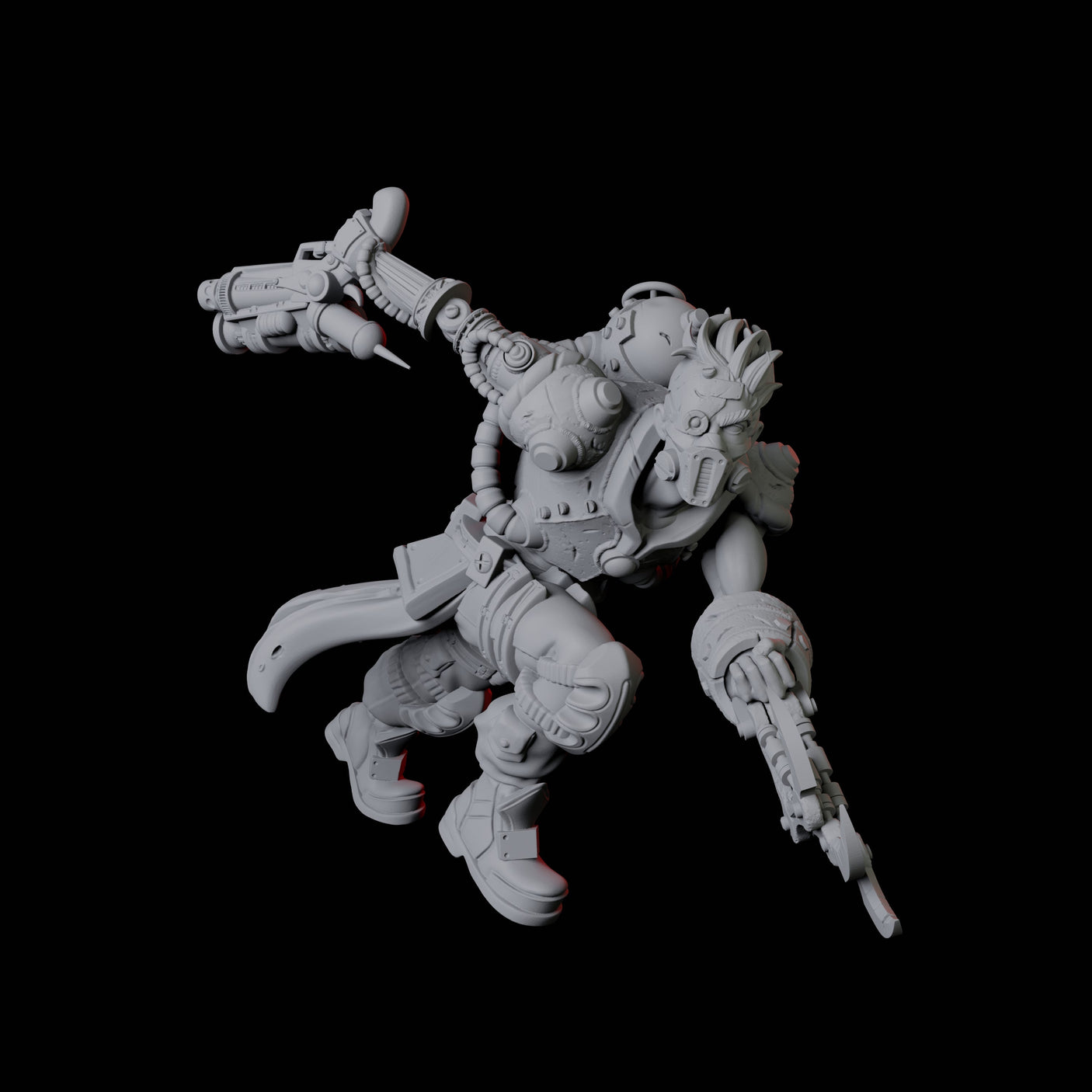 Human Cyborg B Miniature for Dungeons and Dragons, Pathfinder or other TTRPGs