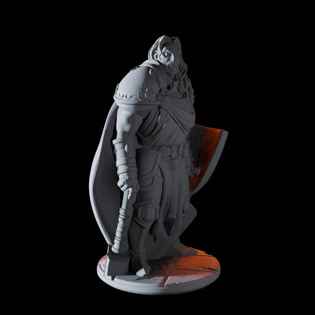 Human Paladin Miniature for Dungeons and Dragons, Pathfinder or other TTRPGs
