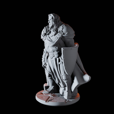 Human Paladin Miniature for Dungeons and Dragons, Pathfinder or other TTRPGs