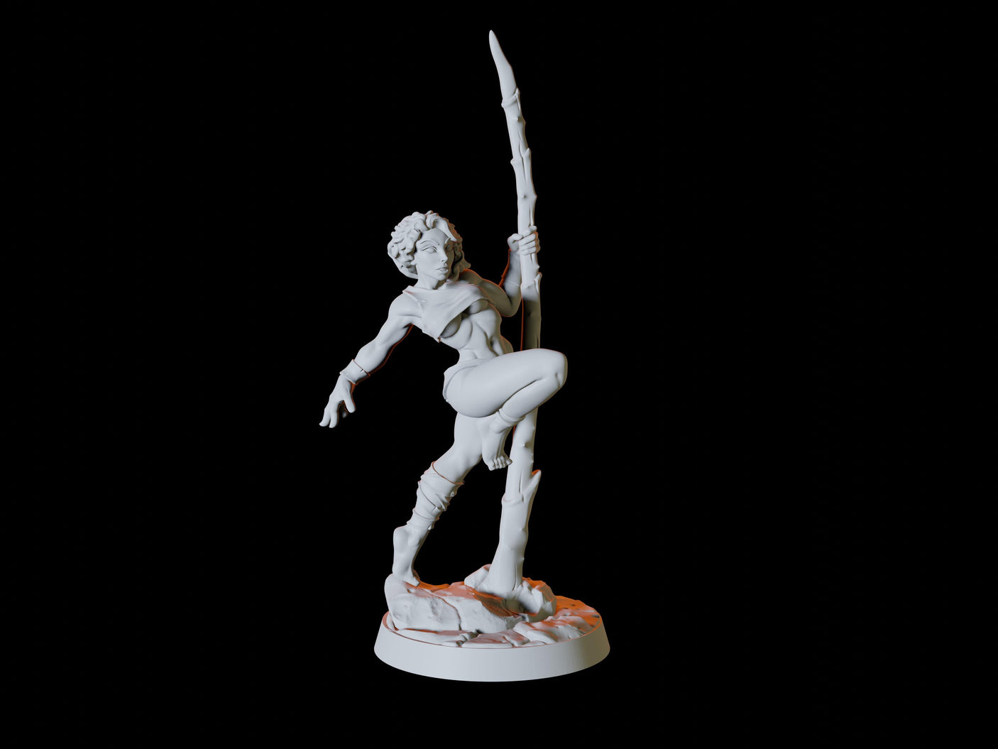 Human Wasteland Pinup Miniature for Dungeons and Dragons, Pathfinder or other TTRPGs