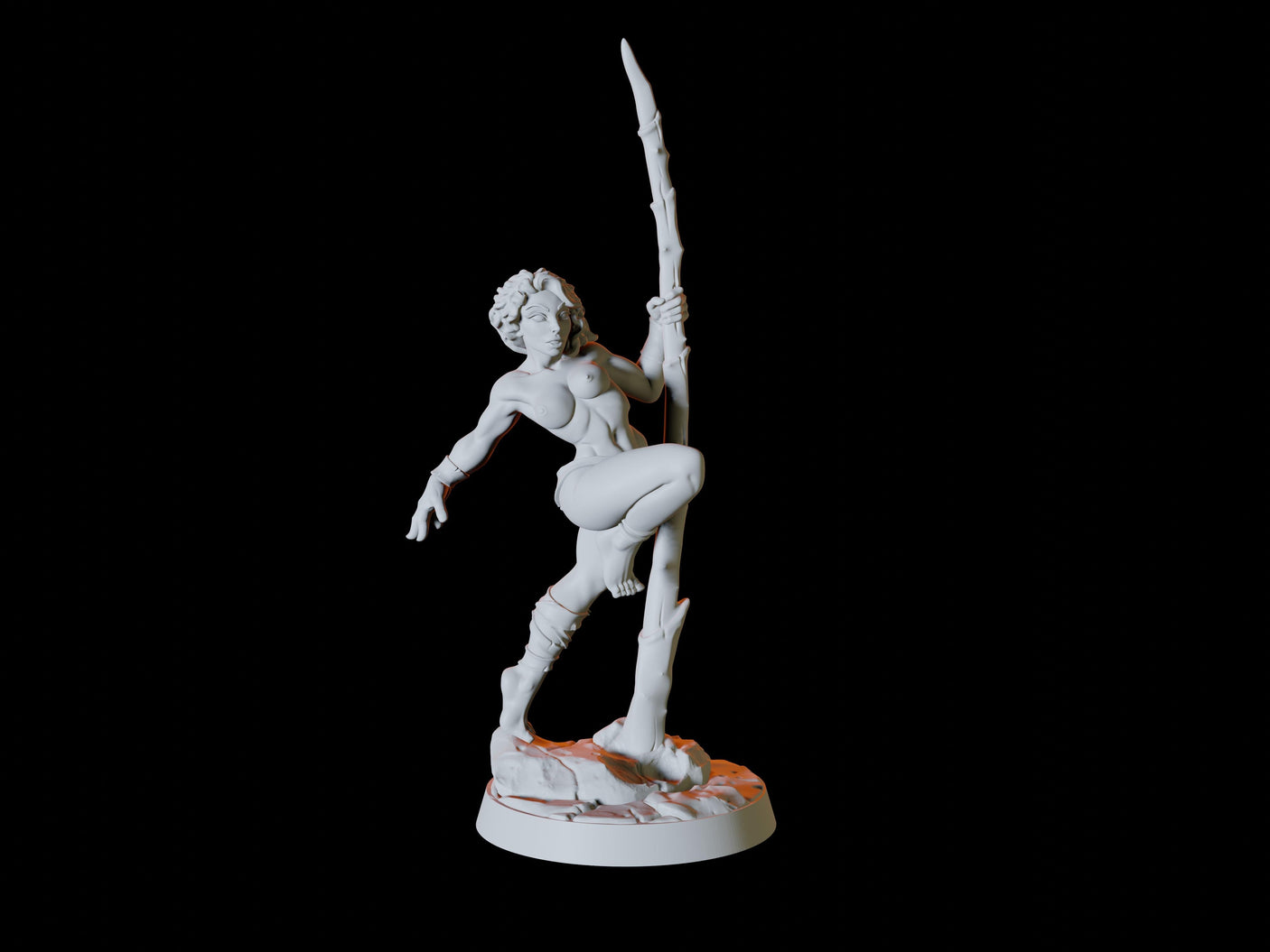 Human Wasteland Pinup Miniature for Dungeons and Dragons, Pathfinder or other TTRPGs
