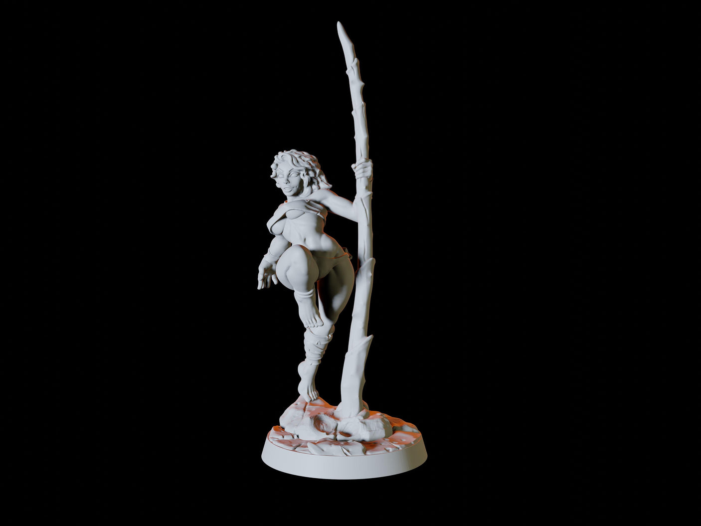 Human Wasteland Pinup Miniature for Dungeons and Dragons, Pathfinder or other TTRPGs