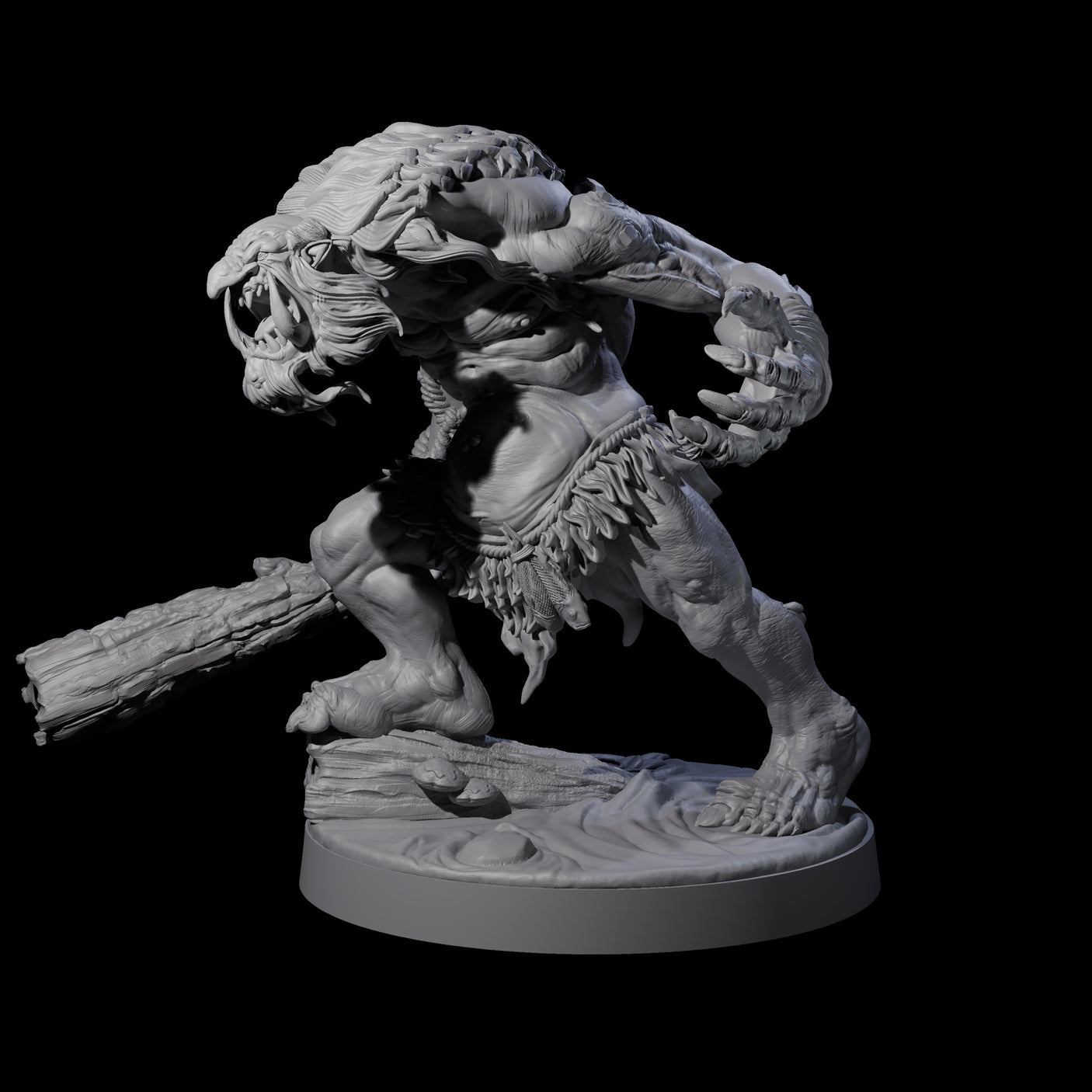 Hunch Back Troll C Miniature for Dungeons and Dragons, Pathfinder or other TTRPGs
