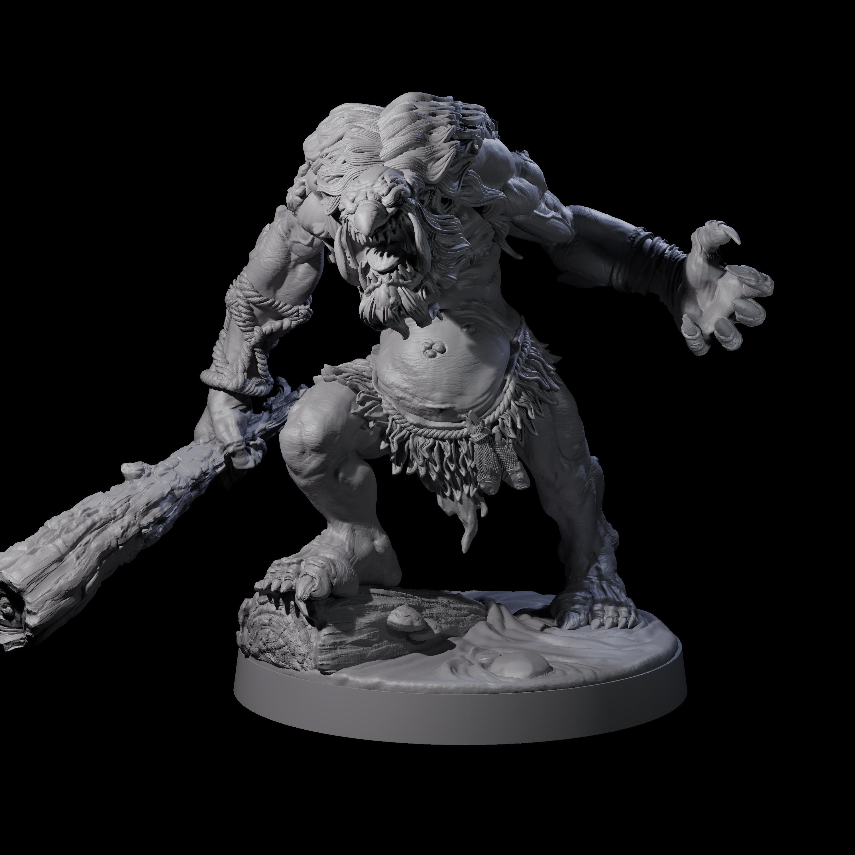 Hunch Back Troll C Miniature for Dungeons and Dragons, Pathfinder or other TTRPGs