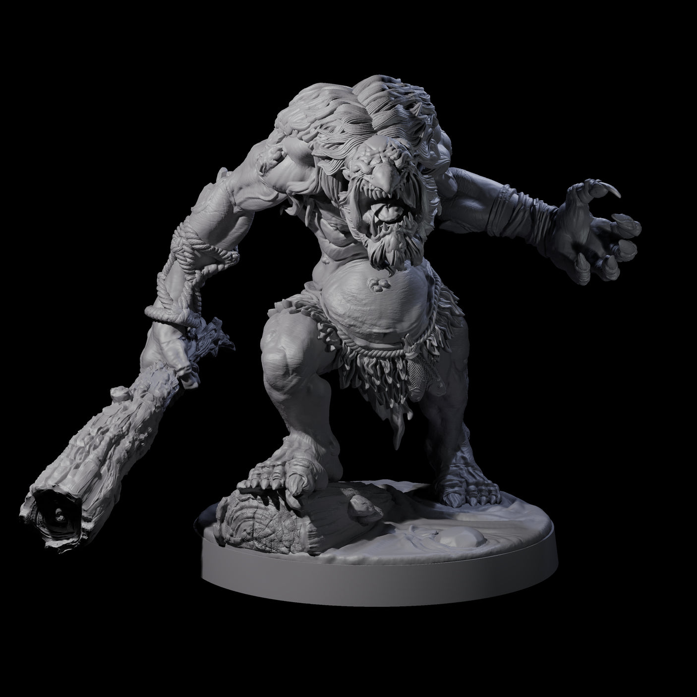 Hunch Back Troll C Miniature for Dungeons and Dragons, Pathfinder or other TTRPGs