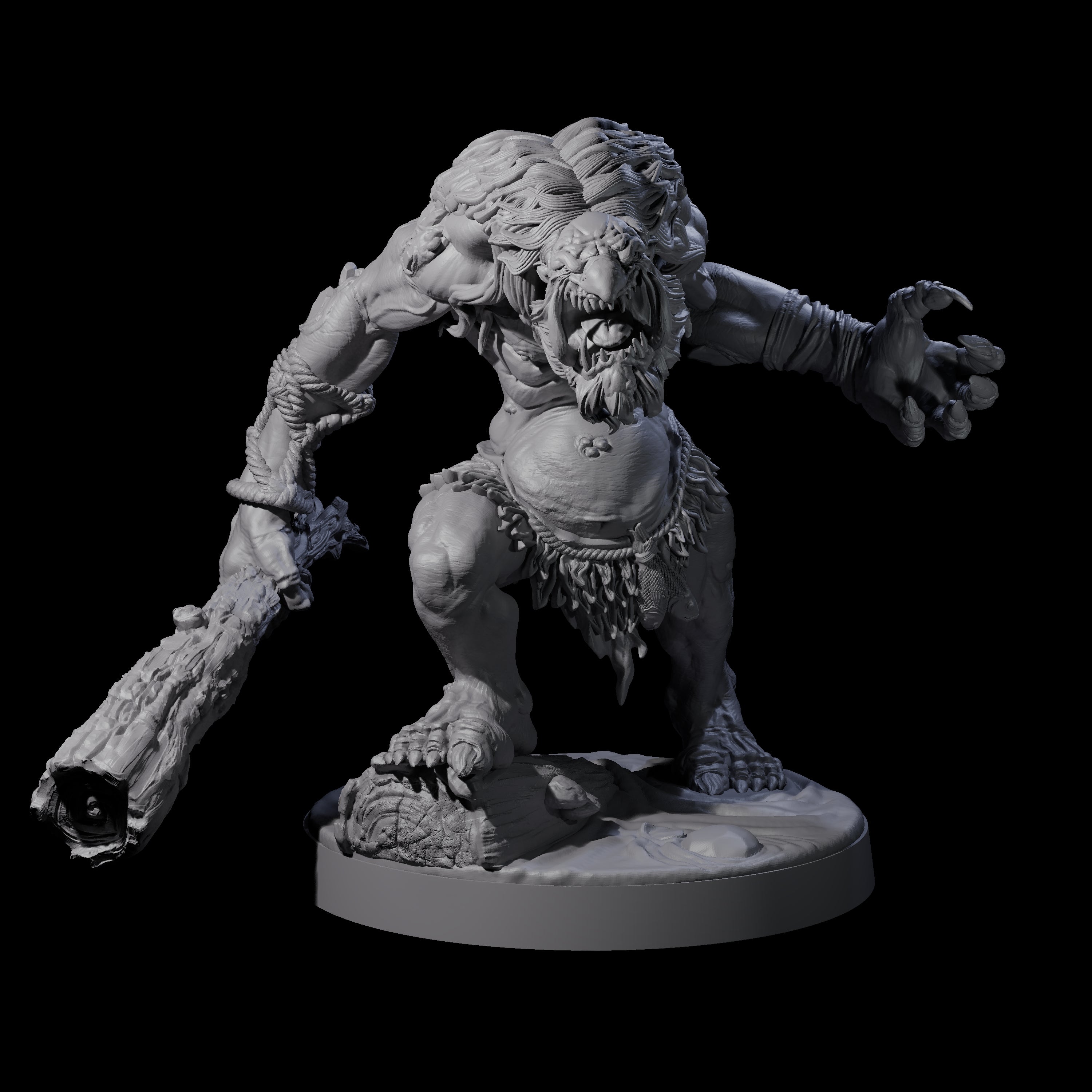 Hunch Back Troll C Miniature for Dungeons and Dragons, Pathfinder or other TTRPGs