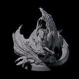 Hunched Young Black Dragon A Miniature for Dungeons and Dragons, Pathfinder or other TTRPGs