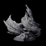 Hunched Young Black Dragon A Miniature for Dungeons and Dragons, Pathfinder or other TTRPGs