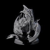 Hunched Young Black Dragon A Miniature for Dungeons and Dragons, Pathfinder or other TTRPGs