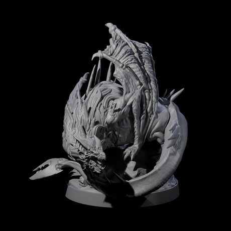 Hunched Young Black Dragon A Miniature for Dungeons and Dragons, Pathfinder or other TTRPGs