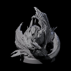 Hunched Young Black Dragon A Miniature for Dungeons and Dragons, Pathfinder or other TTRPGs