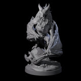 Hunched Young Black Dragon B Miniature for Dungeons and Dragons, Pathfinder or other TTRPGs