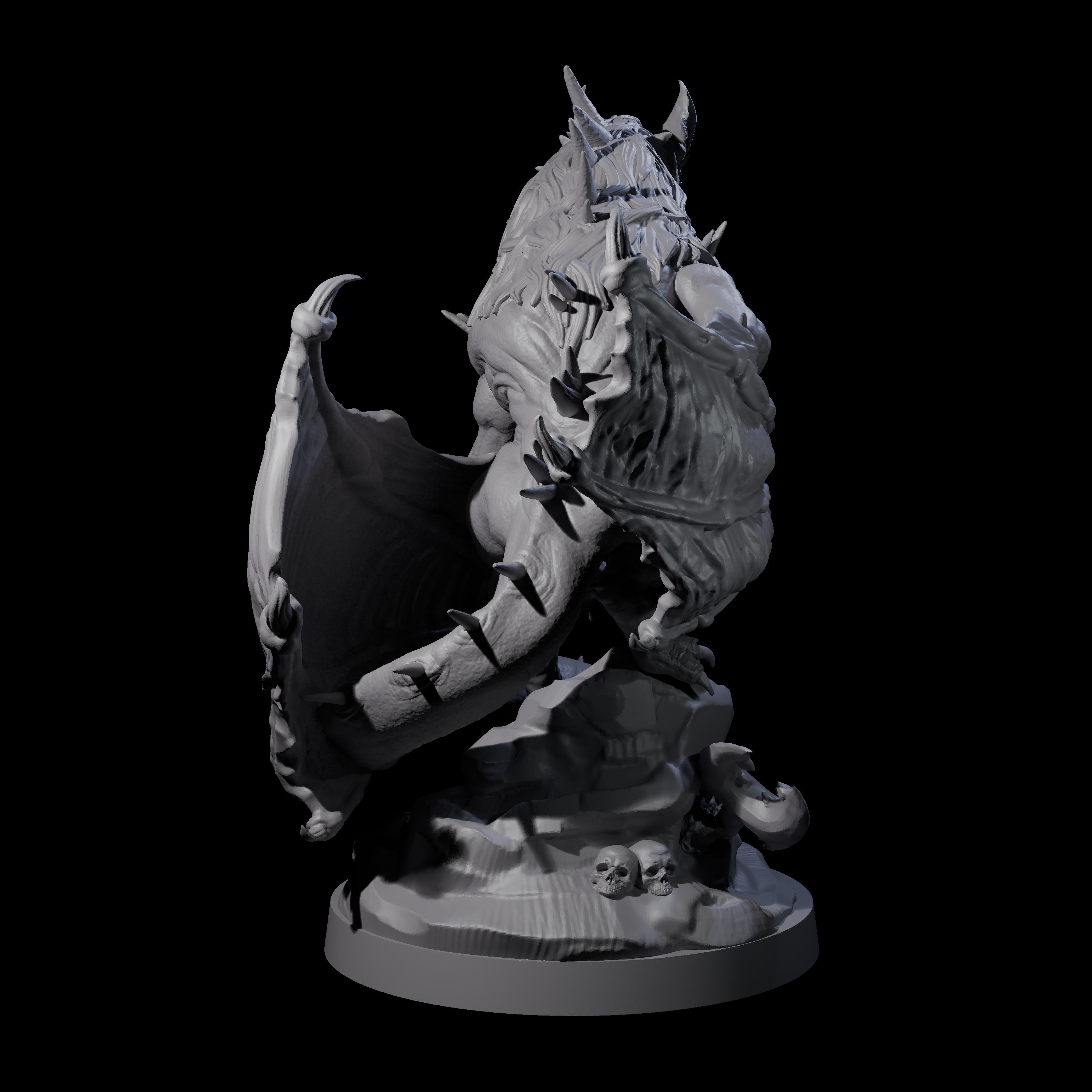 Hunched Young Black Dragon B Miniature for Dungeons and Dragons, Pathfinder or other TTRPGs