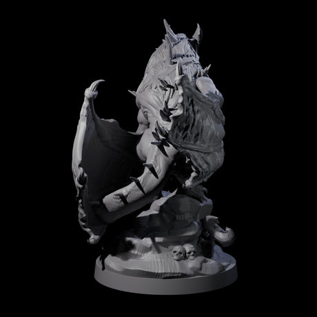 Hunched Young Black Dragon B Miniature for Dungeons and Dragons, Pathfinder or other TTRPGs