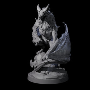 Hunched Young Black Dragon B Miniature for Dungeons and Dragons, Pathfinder or other TTRPGs