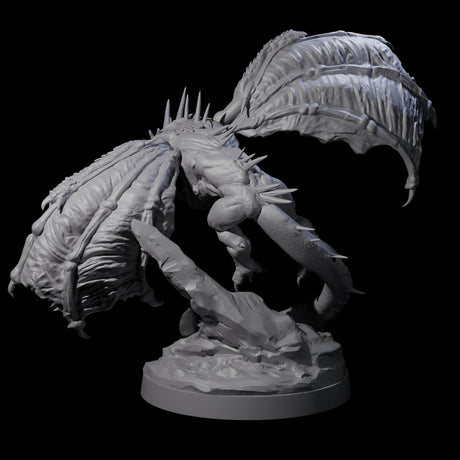 Hunched Young Black Dragon C Miniature for Dungeons and Dragons, Pathfinder or other TTRPGs