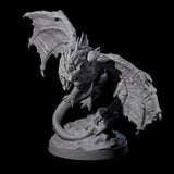 Hunched Young Black Dragon C Miniature for Dungeons and Dragons, Pathfinder or other TTRPGs