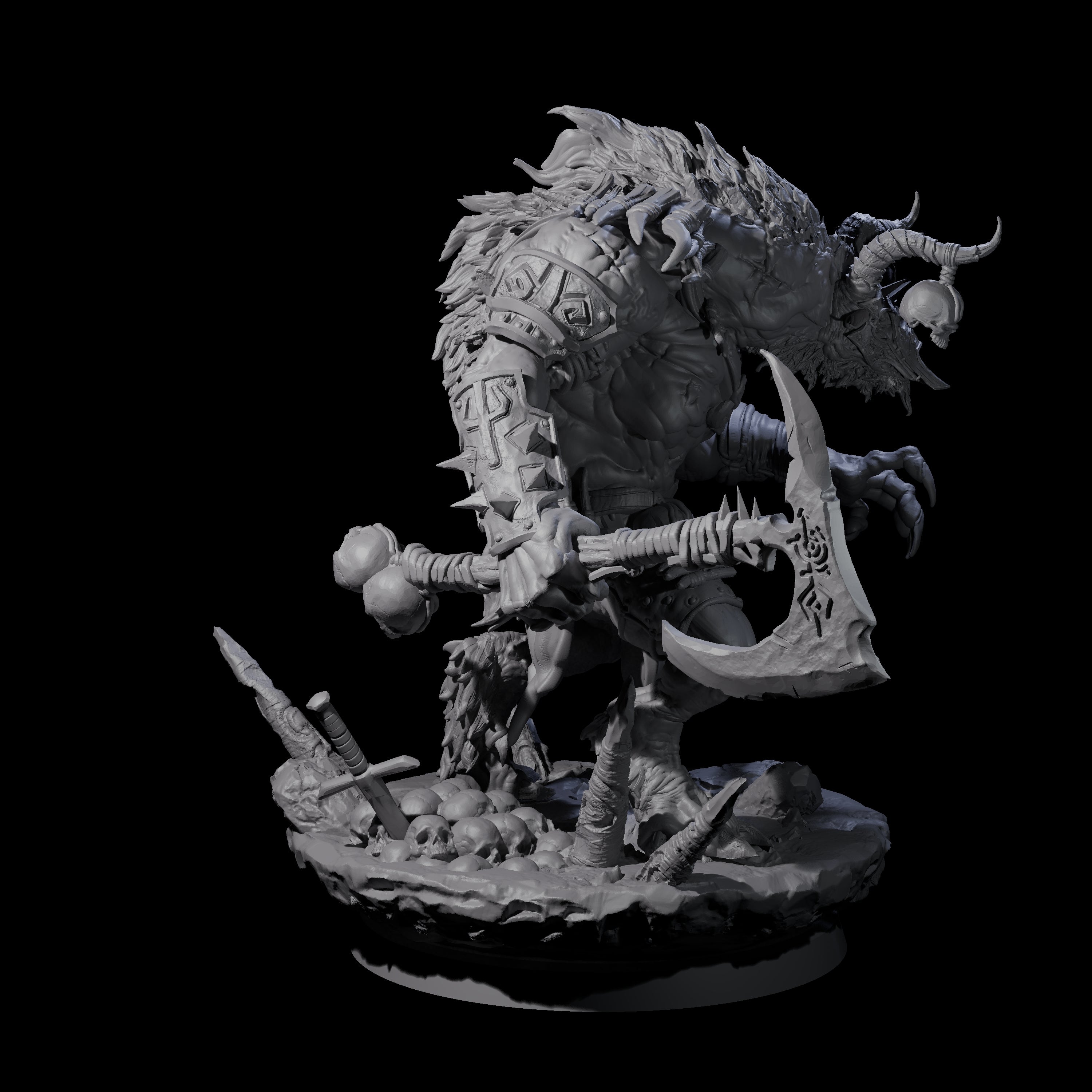 Hunting Balor C Miniature for Dungeons and Dragons, Pathfinder or other TTRPGs