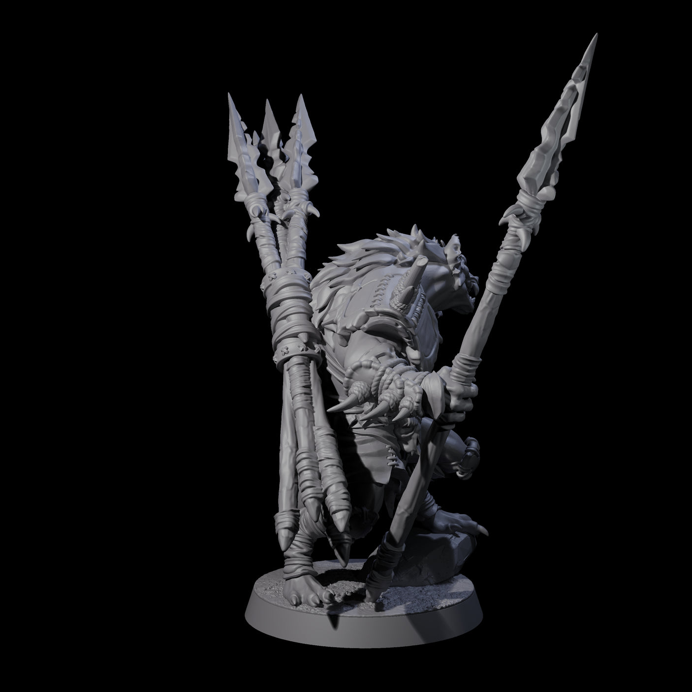 Hunting Gnoll Stalker A Miniature for Dungeons and Dragons, Pathfinder or other TTRPGs