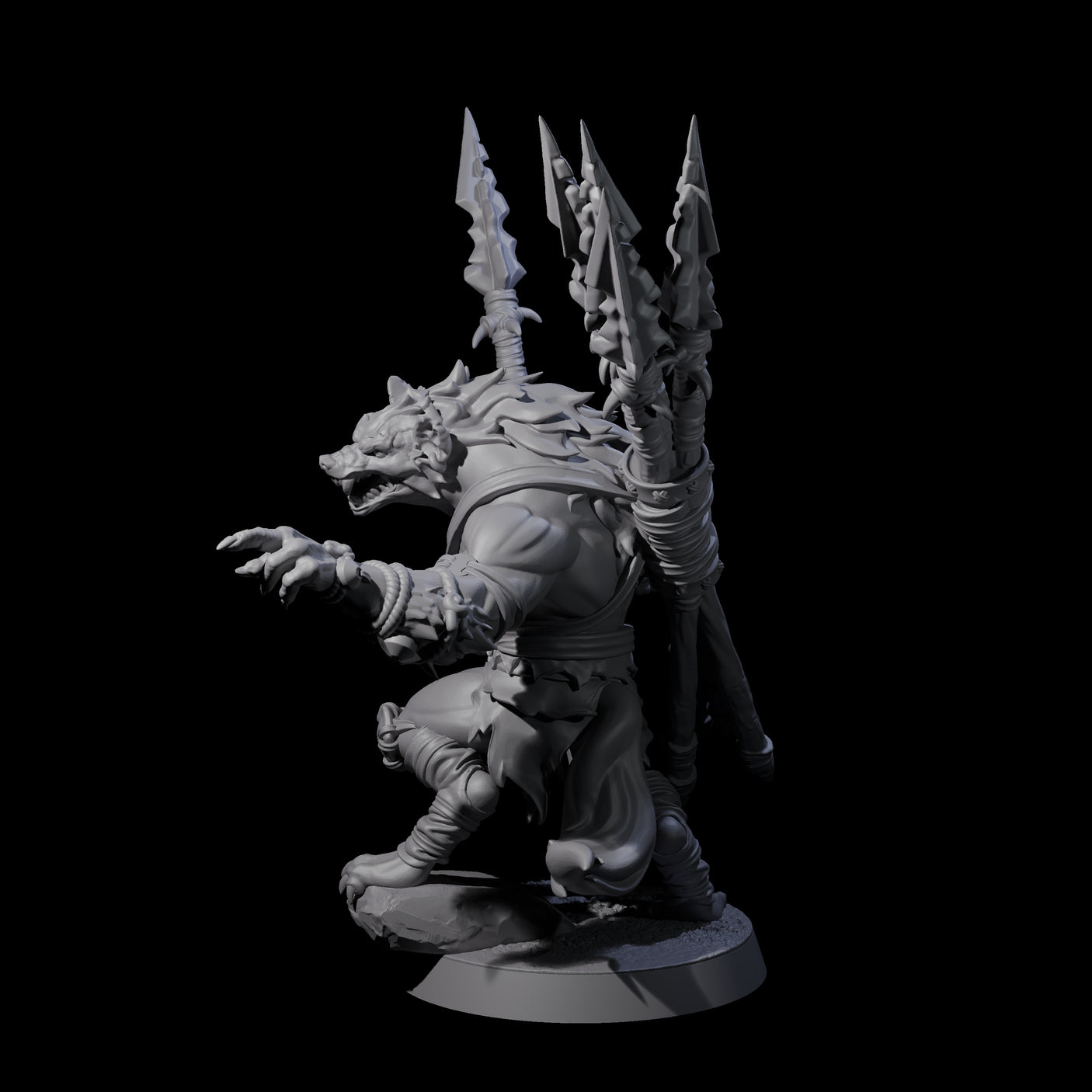 Hunting Gnoll Stalker A Miniature for Dungeons and Dragons, Pathfinder or other TTRPGs
