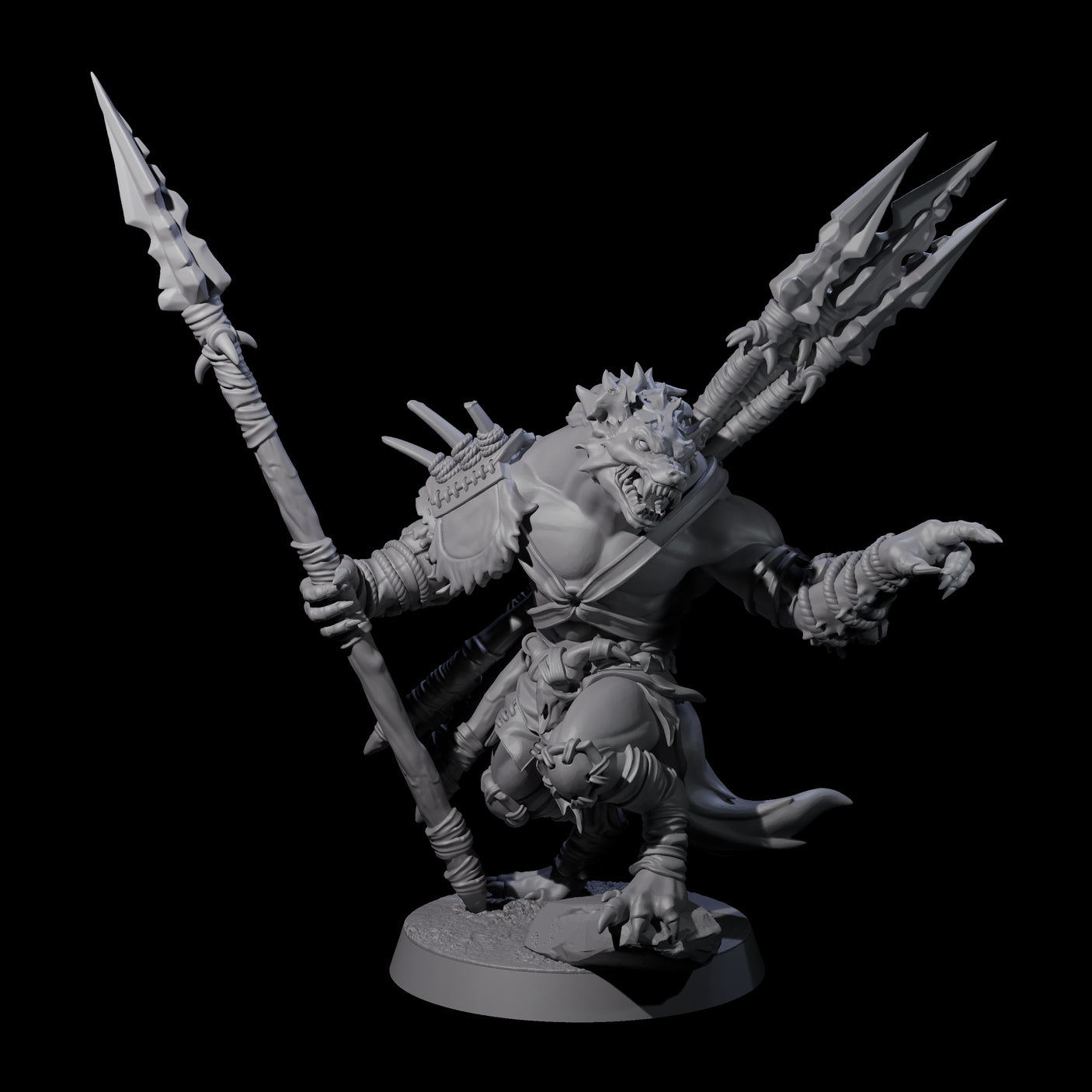 Hunting Gnoll Stalker A Miniature for Dungeons and Dragons, Pathfinder or other TTRPGs