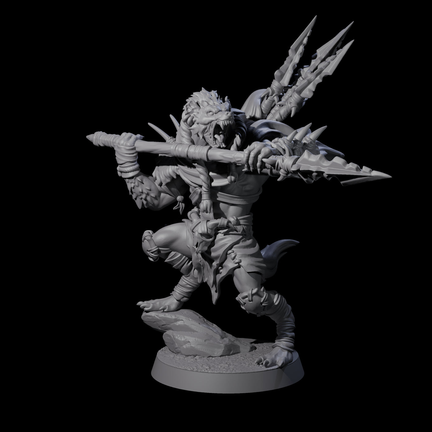 Hunting Gnoll Stalker D Miniature for Dungeons and Dragons, Pathfinder or other TTRPGs