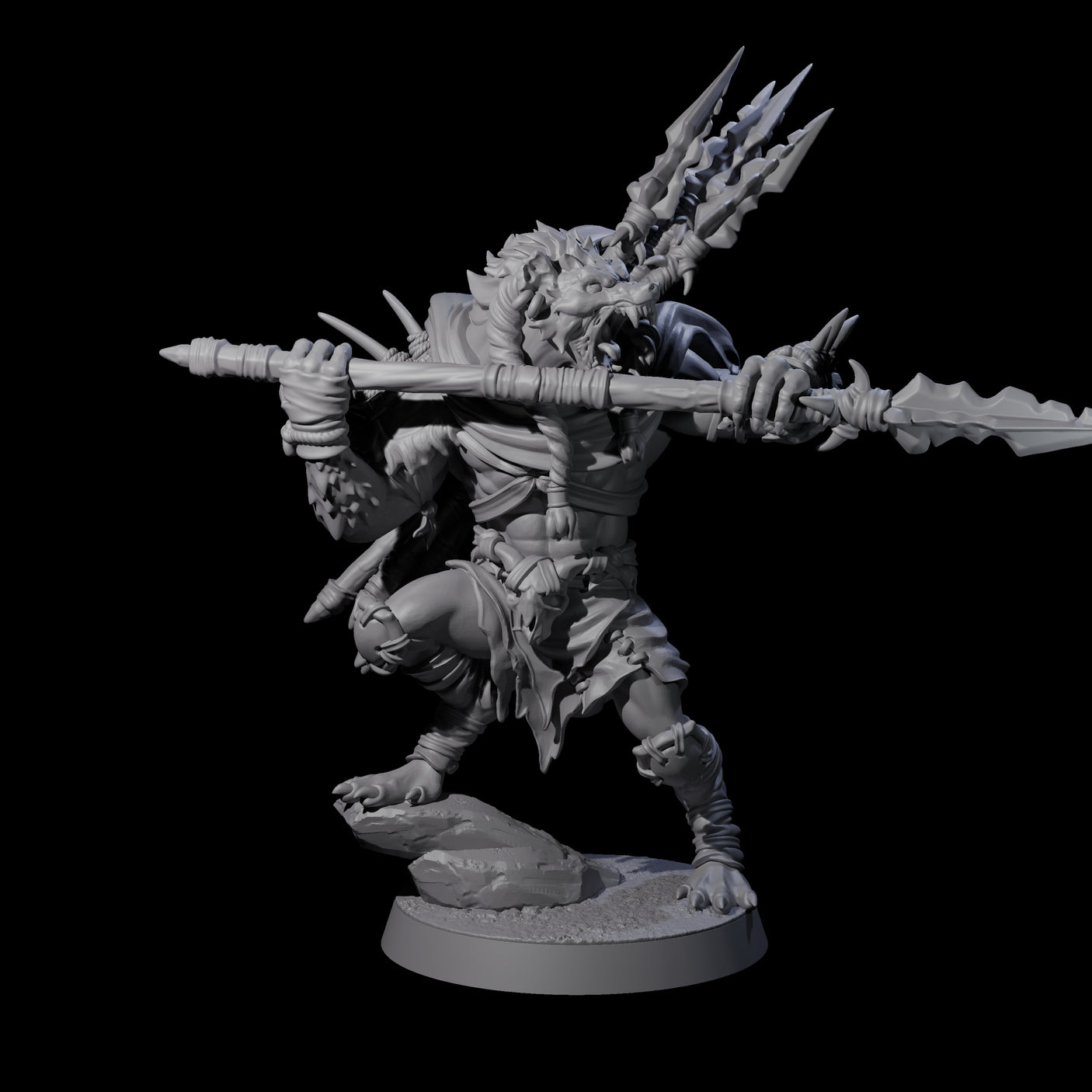 Hunting Gnoll Stalker D Miniature for Dungeons and Dragons, Pathfinder or other TTRPGs