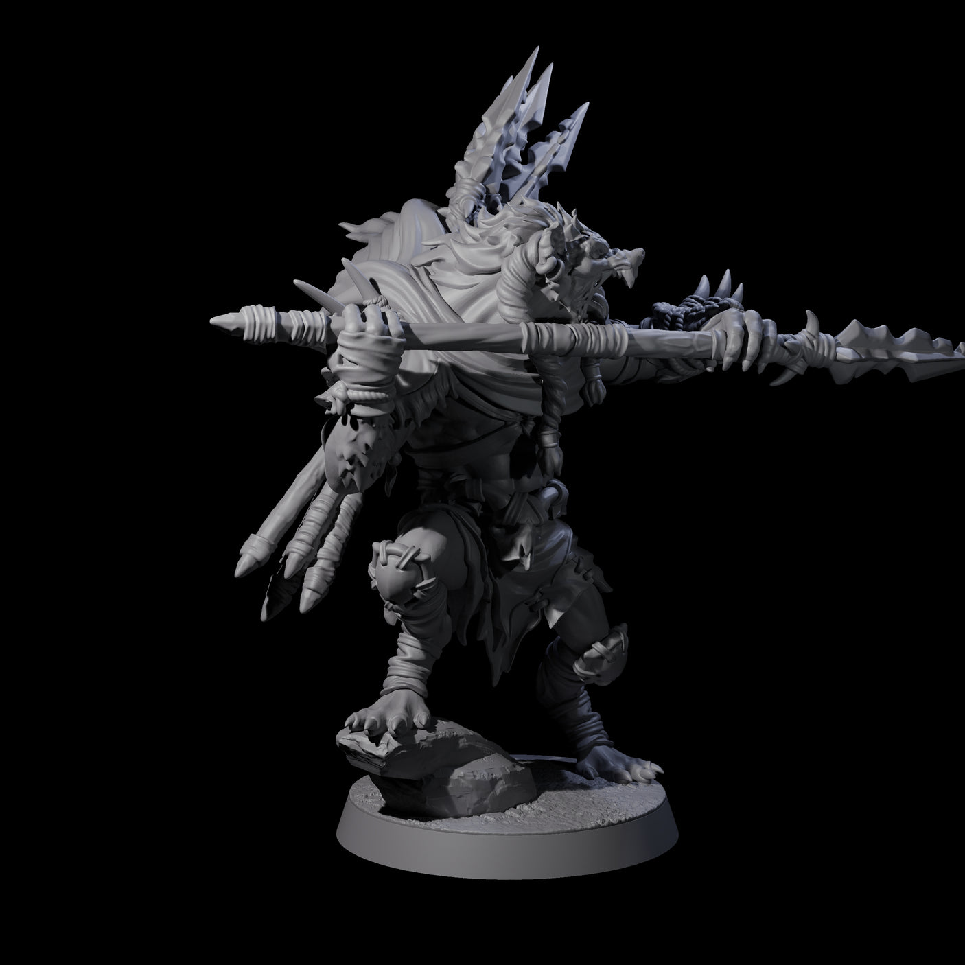 Hunting Gnoll Stalker D Miniature for Dungeons and Dragons, Pathfinder or other TTRPGs