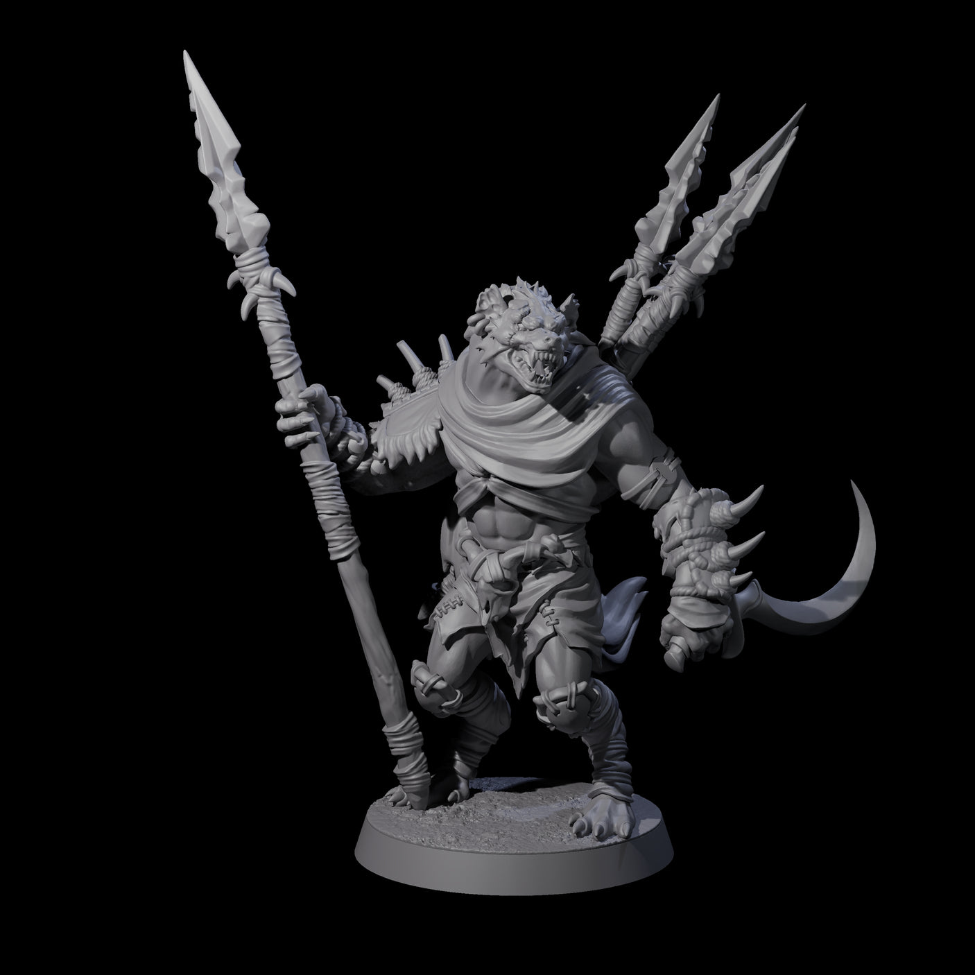 Hunting Gnoll Stalker E Miniature for Dungeons and Dragons, Pathfinder or other TTRPGs