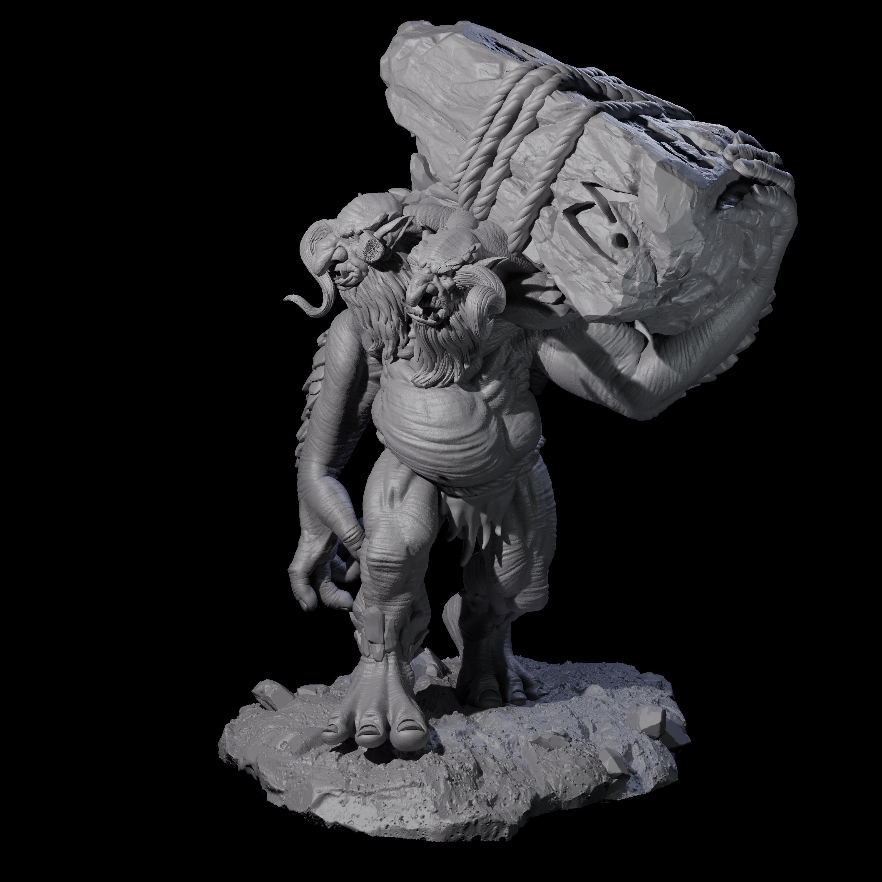 Hurling Ettin A Miniature for Dungeons and Dragons, Pathfinder or other TTRPGs