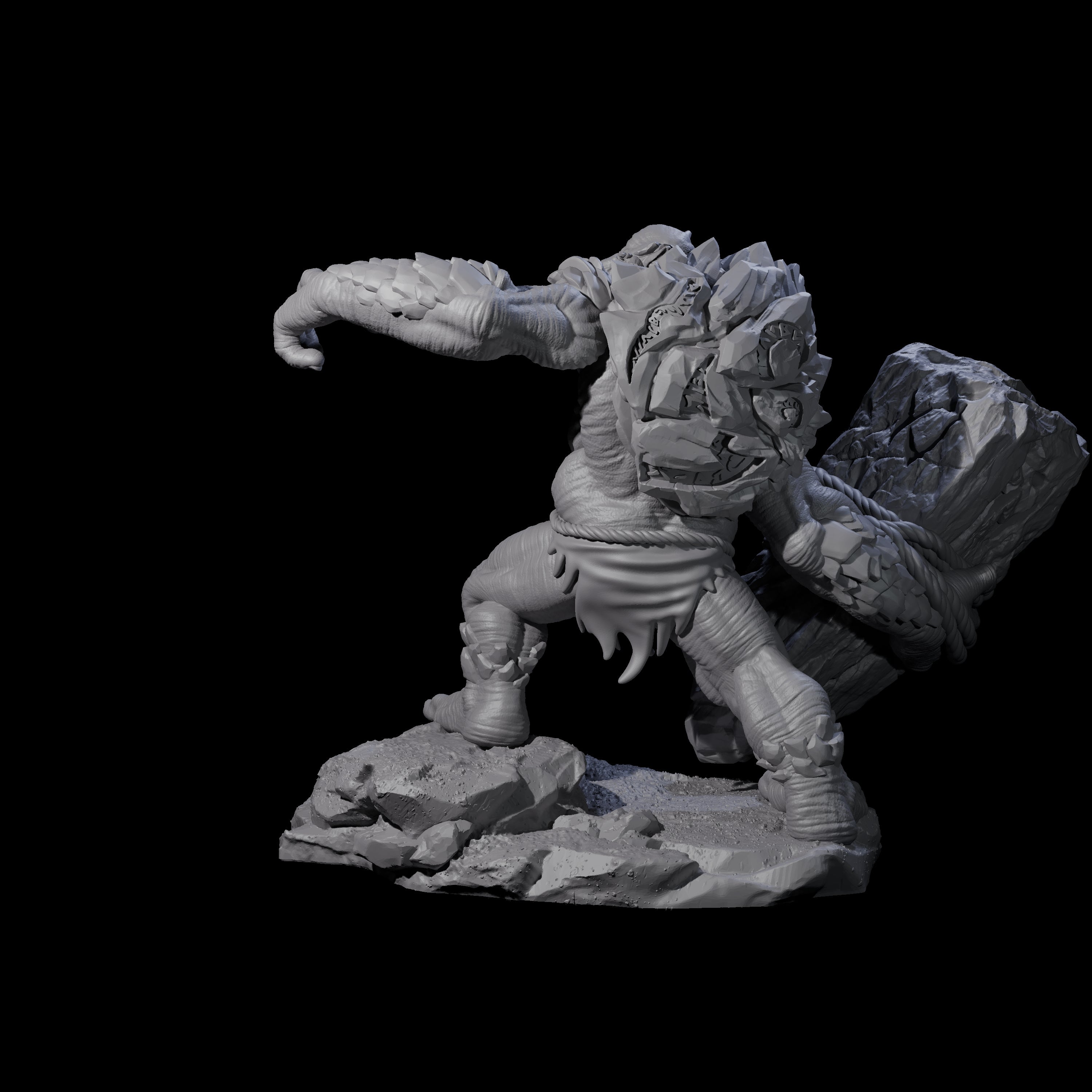 Hurling Ettin B Miniature for Dungeons and Dragons, Pathfinder or other TTRPGs