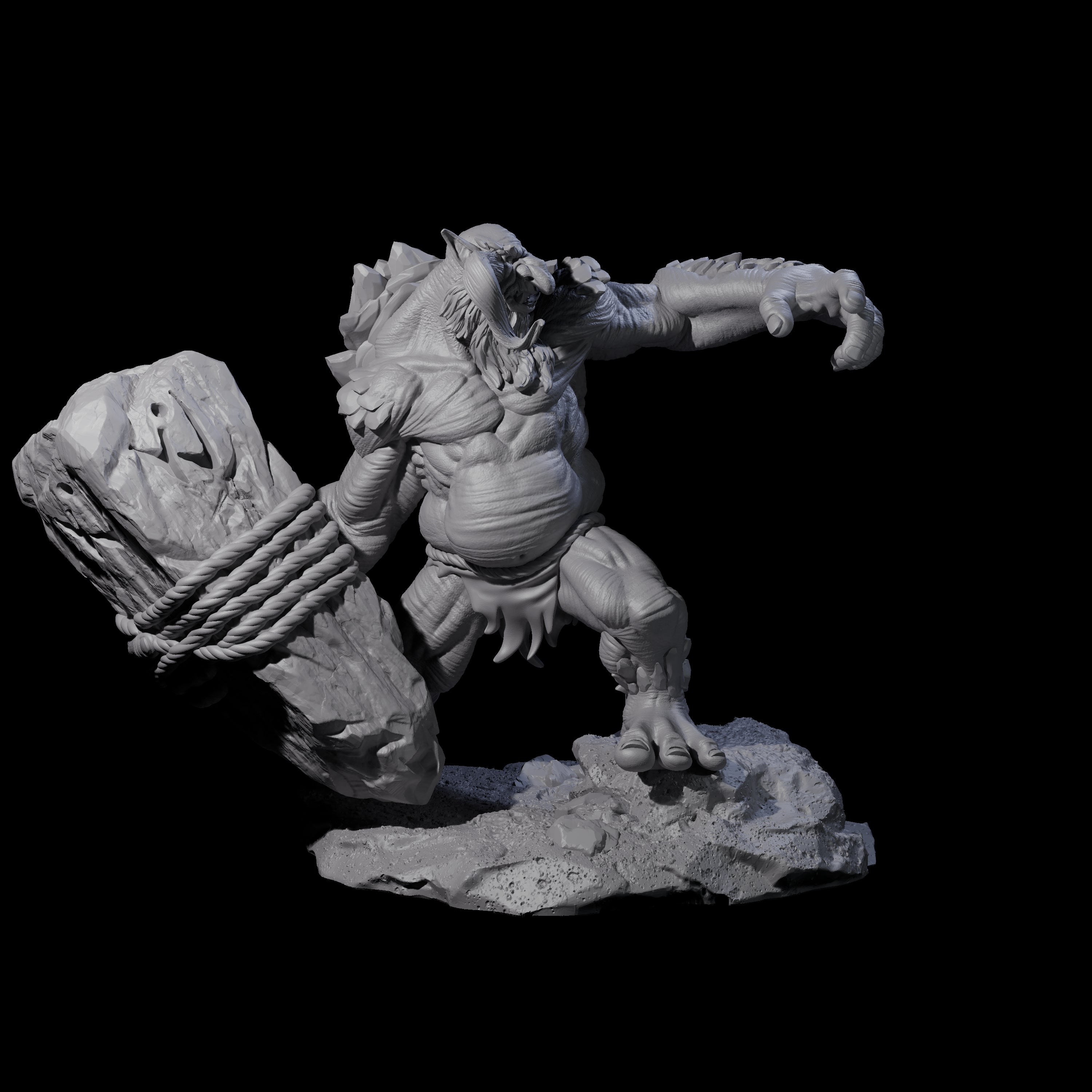 Hurling Ettin B Miniature for Dungeons and Dragons, Pathfinder or other TTRPGs