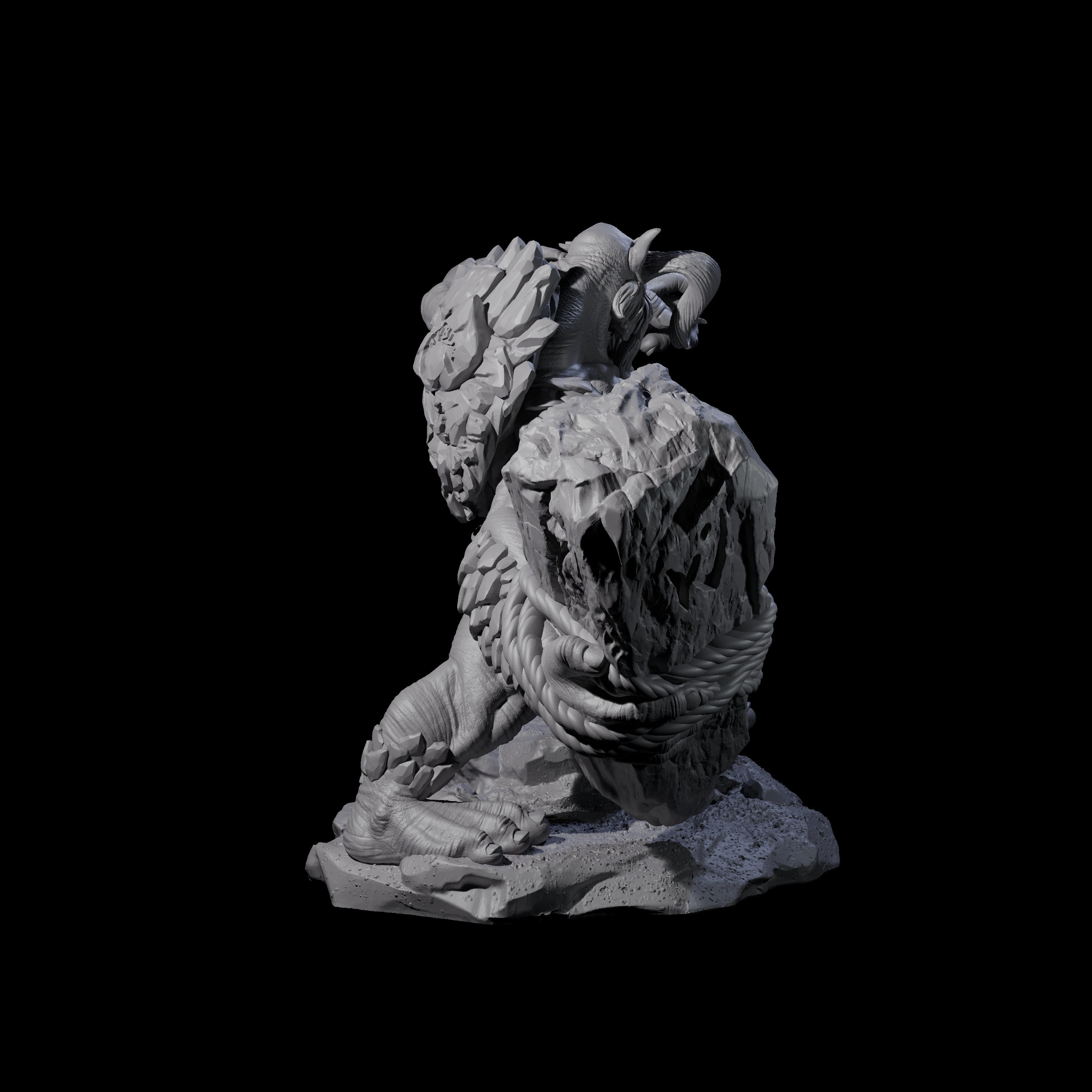 Hurling Ettin B Miniature for Dungeons and Dragons, Pathfinder or other TTRPGs
