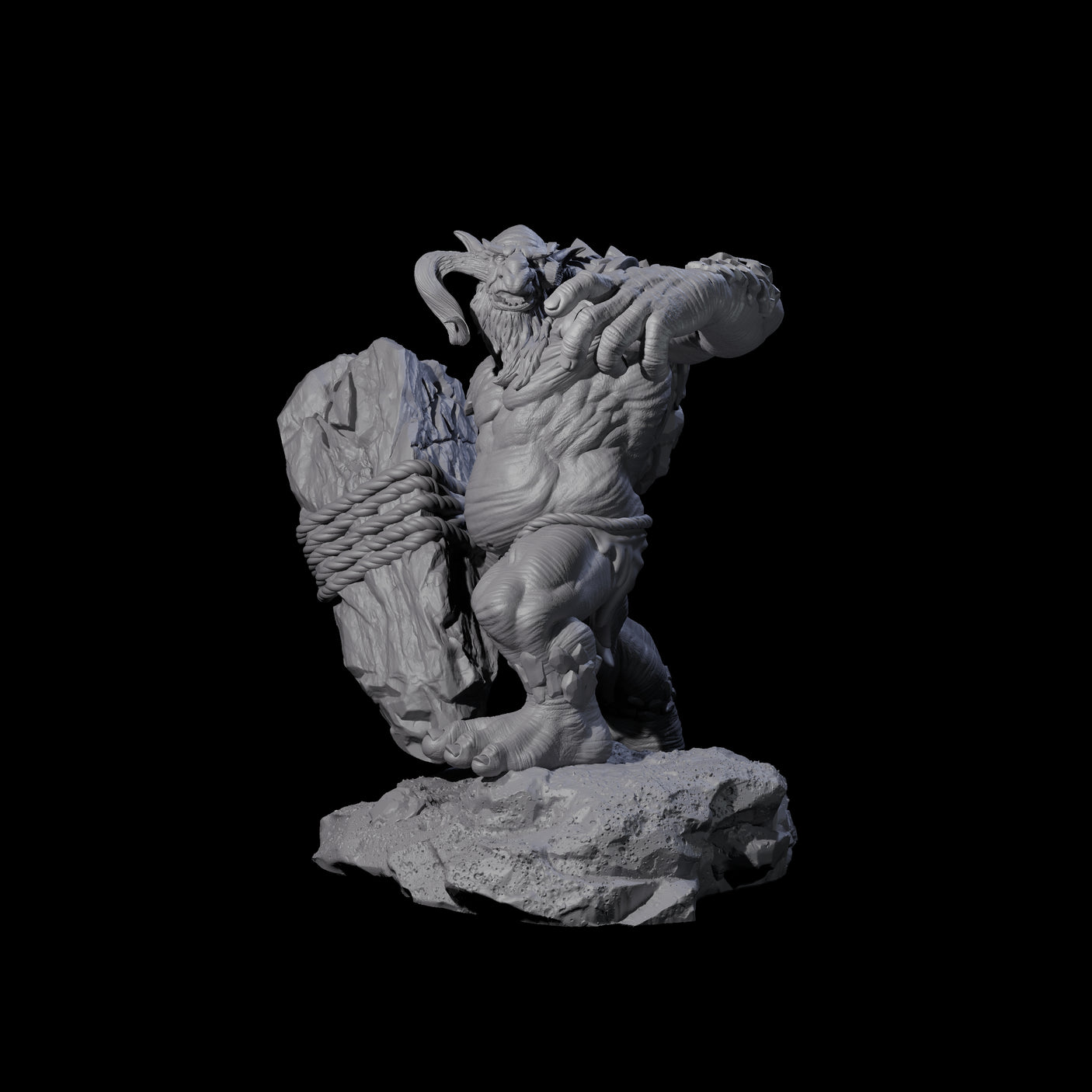 Hurling Ettin B Miniature for Dungeons and Dragons, Pathfinder or other TTRPGs
