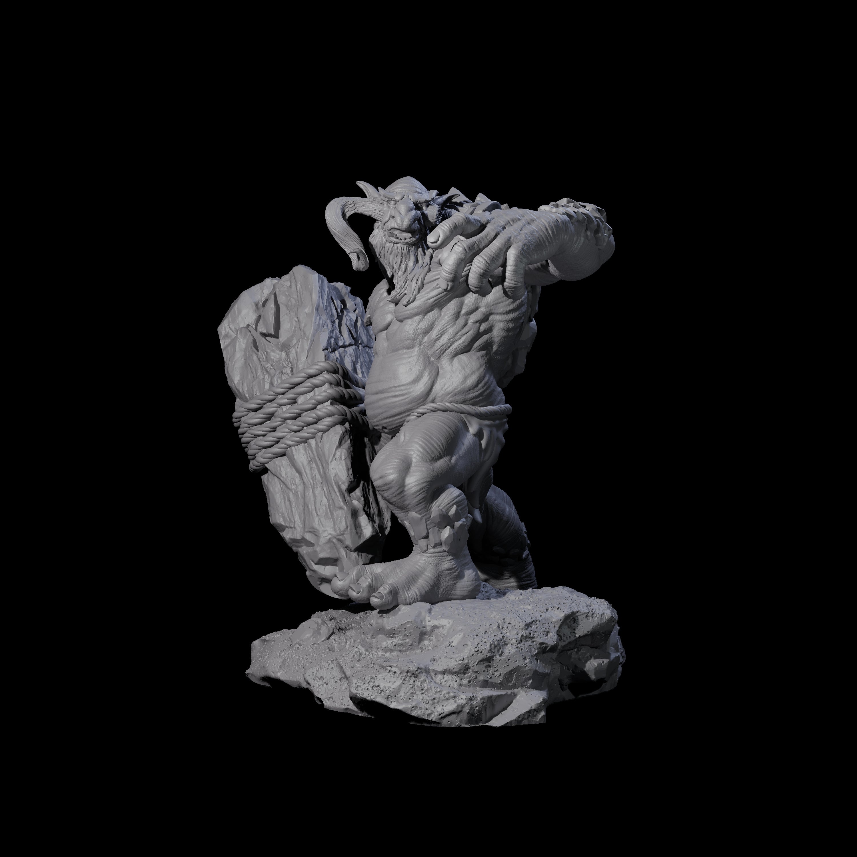 Hurling Ettin B Miniature for Dungeons and Dragons, Pathfinder or other TTRPGs