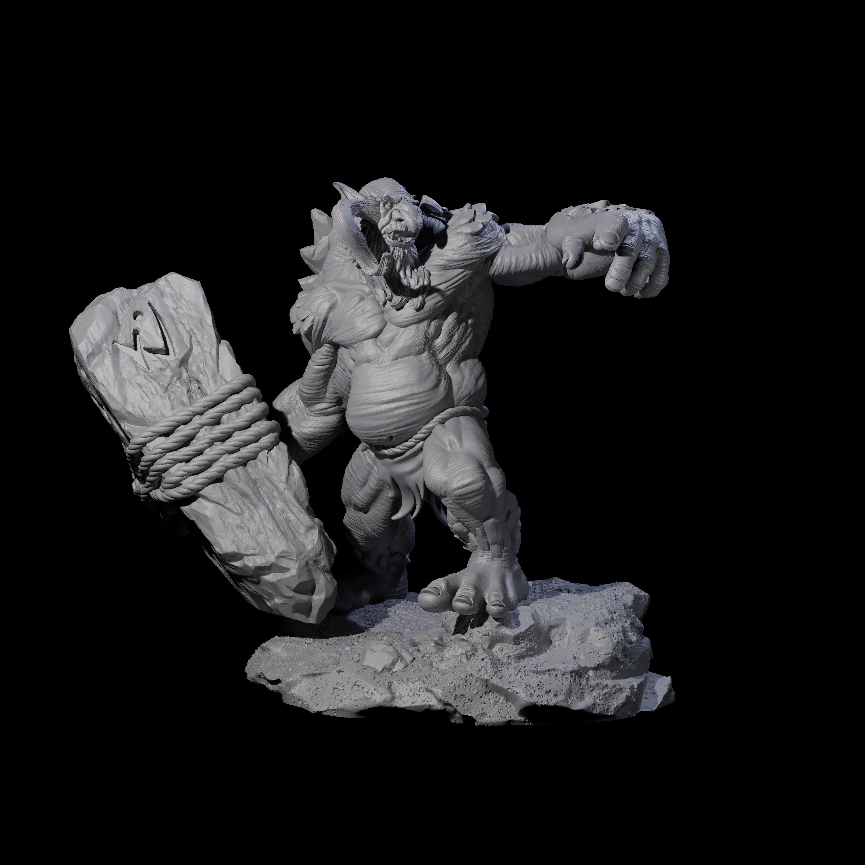 Hurling Ettin B Miniature for Dungeons and Dragons, Pathfinder or other TTRPGs