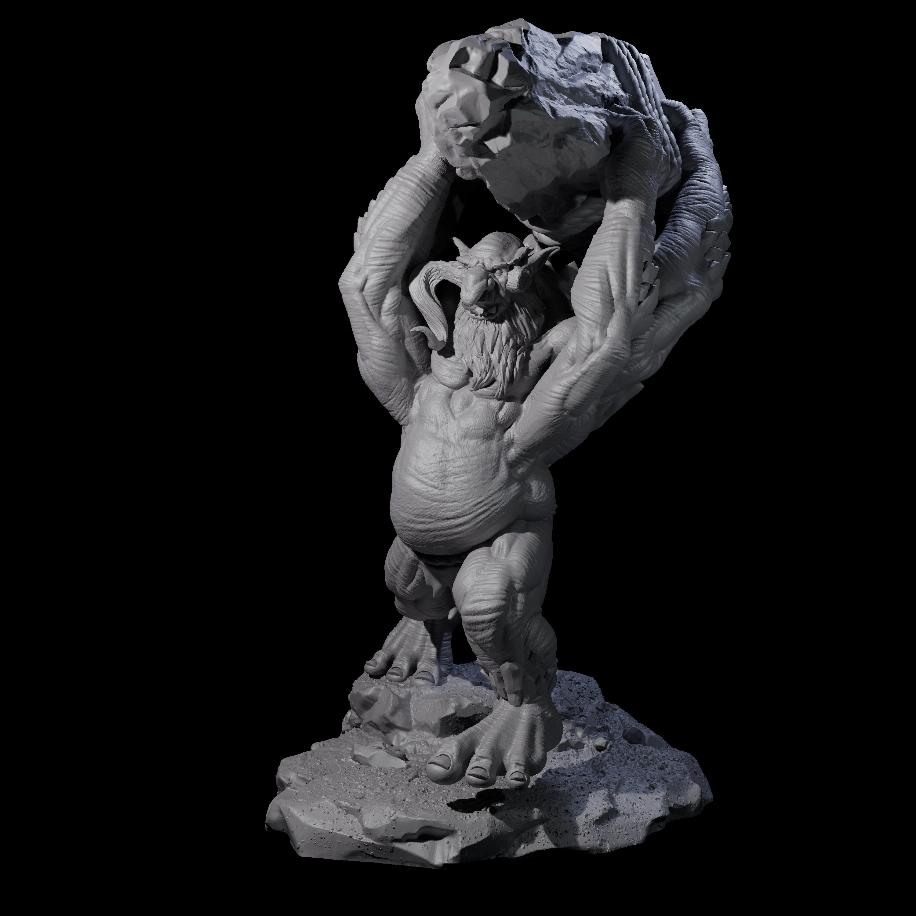 Hurling Ettin C Miniature for Dungeons and Dragons, Pathfinder or other TTRPGs
