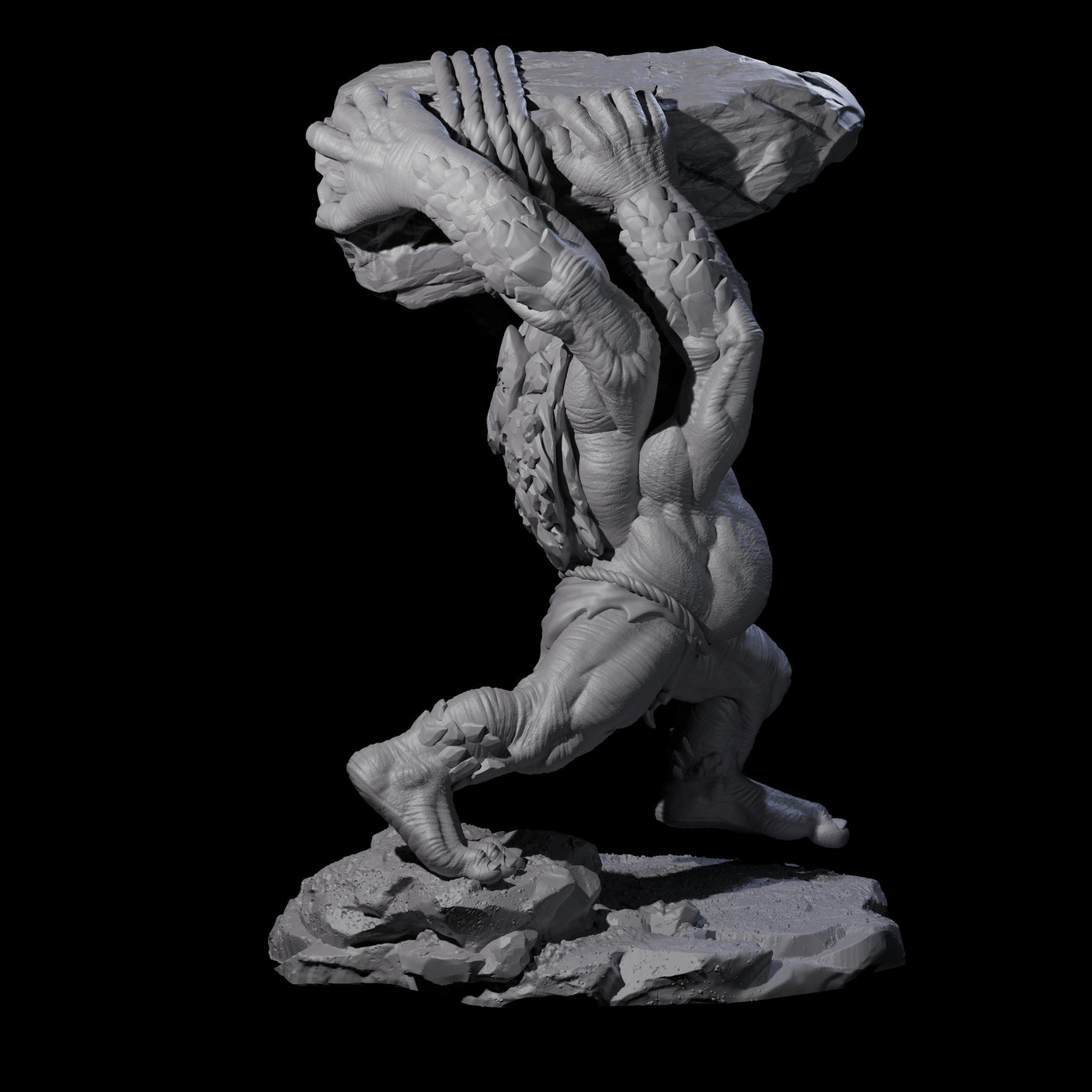 Hurling Ettin C Miniature for Dungeons and Dragons, Pathfinder or other TTRPGs