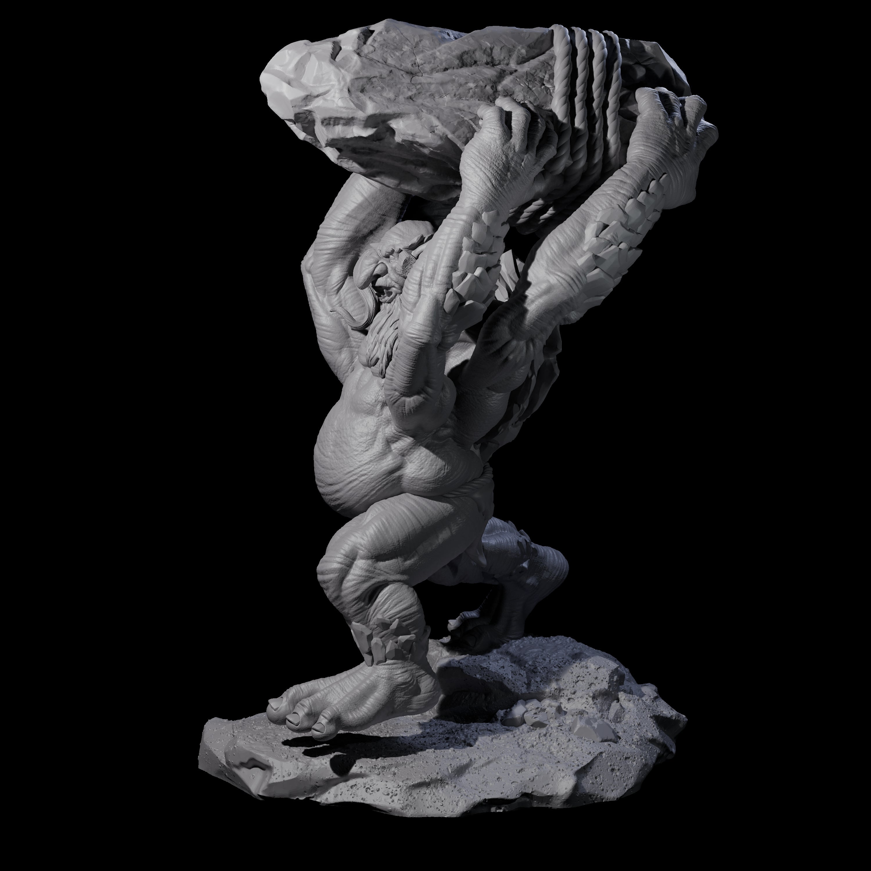 Hurling Ettin C Miniature for Dungeons and Dragons, Pathfinder or other TTRPGs